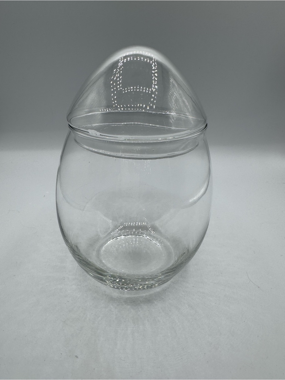 Vintage Libbey Crystal Creations 6 1/2" Egg Shaped Canister Candy Jar